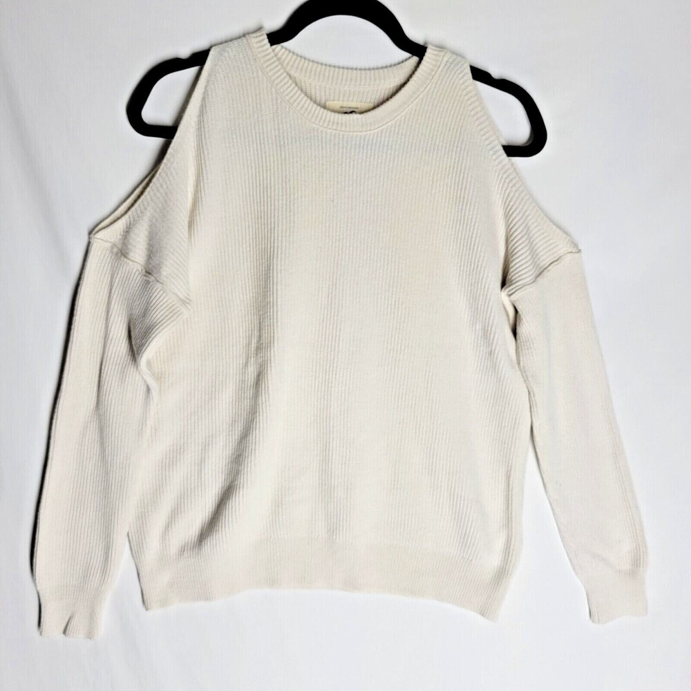 Hollister Women's Cold Shoulder Sweater Oat Long Sleeve Size XS